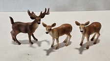 Retired 2002 Schleich White Tail Buck  Two Retired 2002 Doe