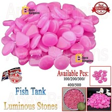 100/500x Glow In The Dark Pebbles Stones Home Garden Walkaway Aquarium Fish Tank
