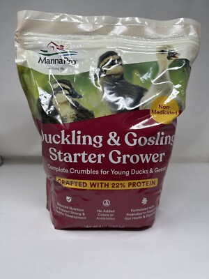 Manna Pro Duck Starter Grower | Duck Food, Duck Pellets, Chick Feed | 8 Pounds
