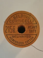 Vintage Belding Corticelli Wooden Spool Bel-Waxed Mercerized Cotton Thread