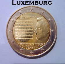 2 Euro Gedenkmünze Luxemburg 2013 "Nationalhymne des Großherzogtums Luxemburg"