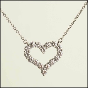 Rdc115 Authentic Tiffany Co Platinum Diamond Heart Pendant Necklace Ebay