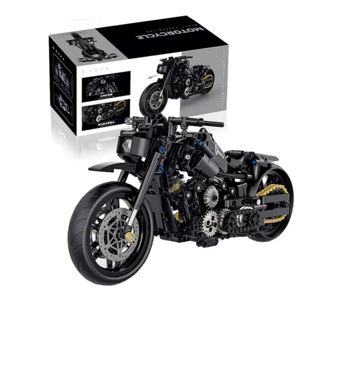 586Pcs Classic Motorbike Building Model Blocks Technical Moto Road Racer Bricks