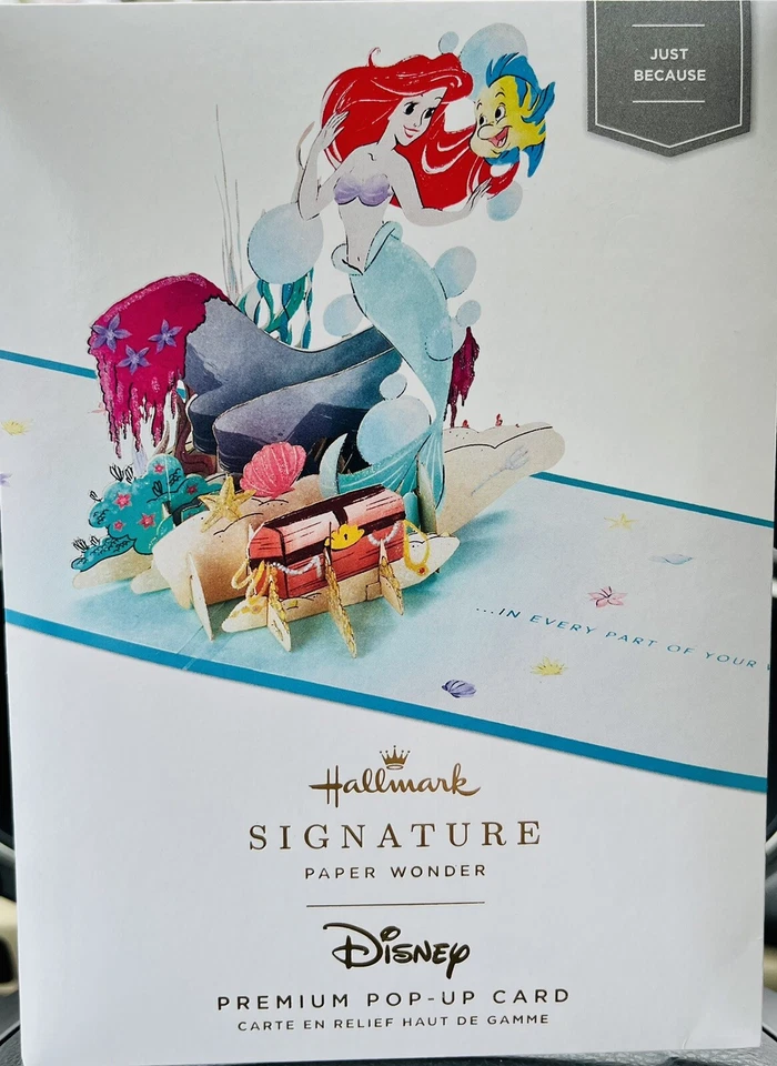 Hallmark Anytime Card Signature Wonder 3D Pop Up Disney Princess Little Mermaid - Image 4 of 4