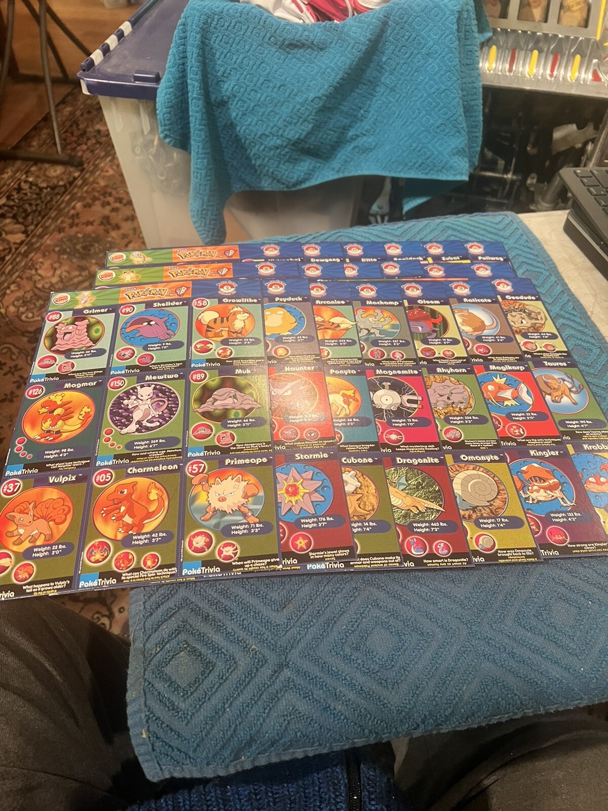 1999 Burger King Pokemon Cards Uncut Sheet Complete Full 20 Page Sheet Set - Picture 5 of 7