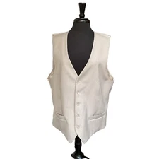 Gioberti Men's Khaki Beige 5 Button Formal Suit Vest Sleeveless Size XL Pockets