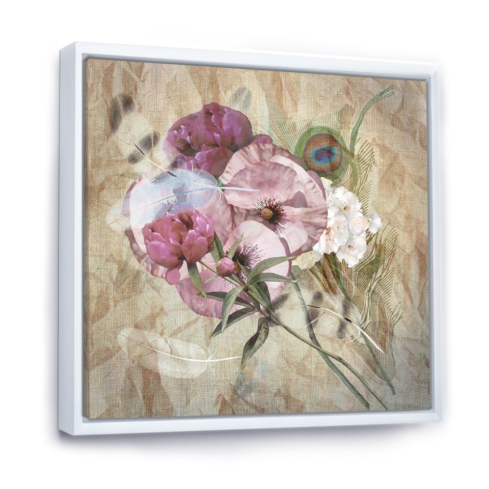 Designart "Iris Bouquet Floral Design" Traditional Framed eBay