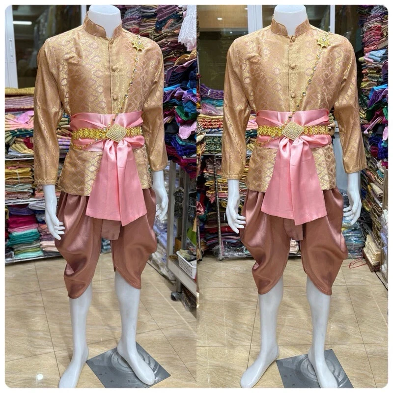 Elegante Traje de Boda Tailandés para Hombres De Colección Stlye Adulto Fiesta Especial Festival Elegante Foto 3 de 4