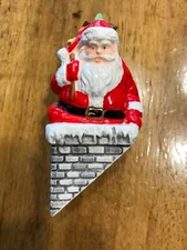 SNOW VILLAGE ACCESSORY  1990 “DOWN THE CHIMNEY HE GOES” #51586 RETIRED
