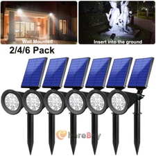 2~6Pcs Bright Solar Powered Spotlight Waterproof Outdoor Garden Yard Spot Light