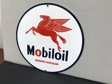 Mobil Oil gasoline racing vintage advertising sign