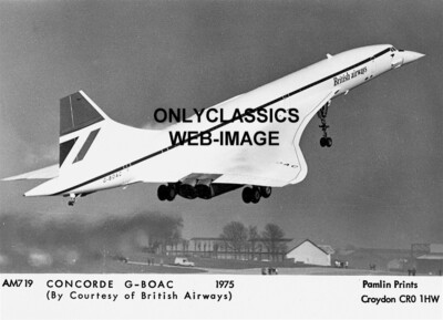 1975 CONCORDE SUPERSONIC JET POWER TAKE OFF BRITISH AIR AVIATION PHOTO AIRPLANE