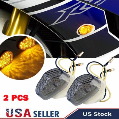 2X Flush Mount Amber Turn Signals Lights Fit YAMAHA YZF R1/R6/R6S Flash LED Lamp