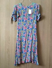 NEW Faithfull The Brand Sz 4 Small Midi Dress Pink Blue Emilia Jemima Floral