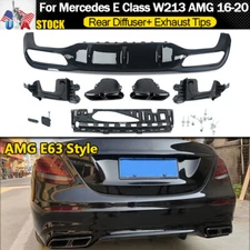 Rear Bumper Diffuser Lip W/ Exhaust Tips For Benz W213 E300 E400 E43 2016-2020