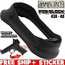 STEEL CITY for GLOCK 43X 48 ENHANCED MAGWELL BLACK 7075 Billet Aluminum GEN 5
