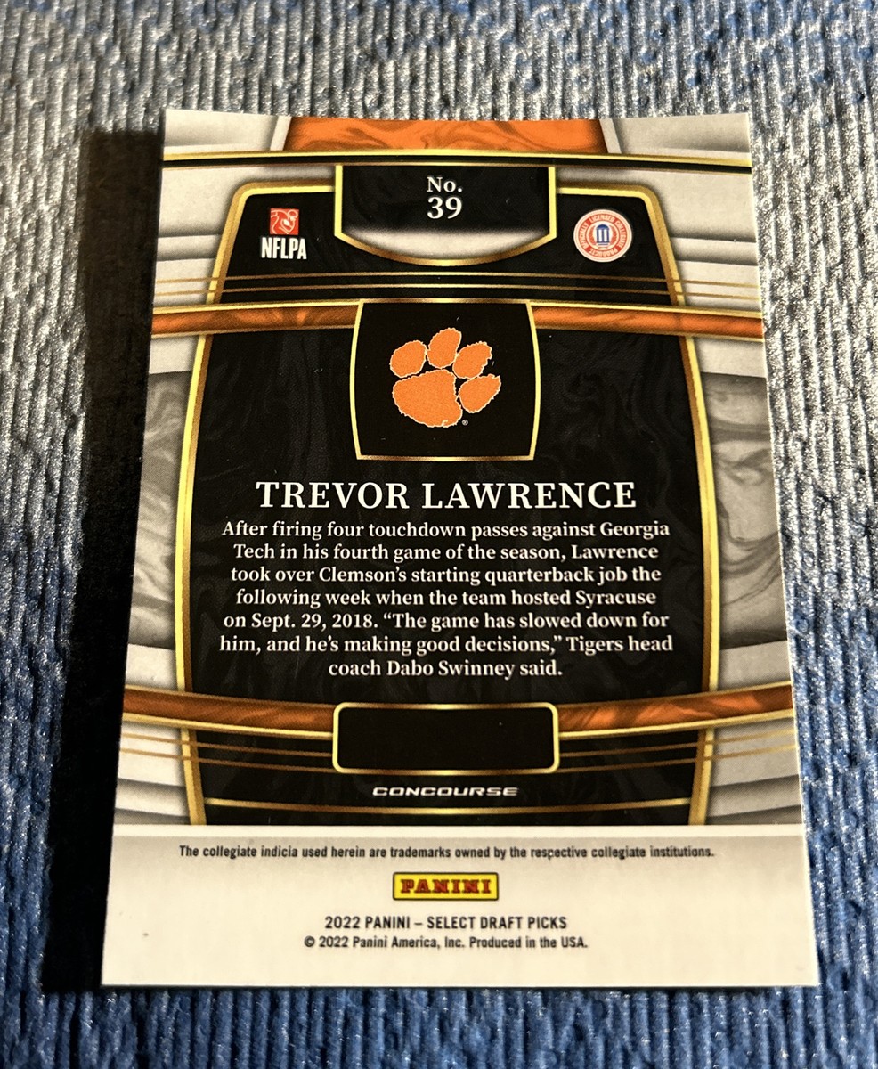 2022 Panini Select Draft Picks Concourse #39 Trevor Lawrence