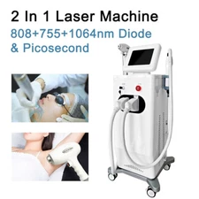 2IN1 808nm Diode Laser Hair Removal Picosecond Tattoo Removal Nd Yag Machine Spa