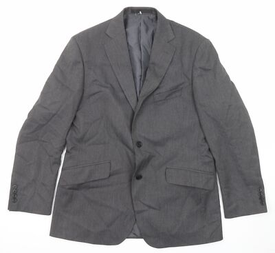 Marks and Spencer Herren Anzugjacke Grau Polyestermischung Größe 40 Reg