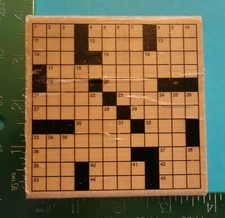 Hampton Art CROSSWORD Rubber Stamp