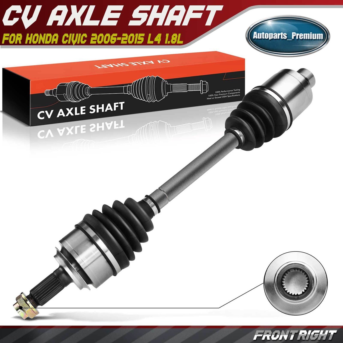 Front Right Side CV Axle Assembly for Honda Civic 2006-2015 L4 1.8