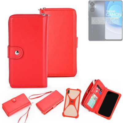 Geldbörse Handyhülle Tecno Camon 19 Pro 5G Schutzhülle Etui Wallet Case rot