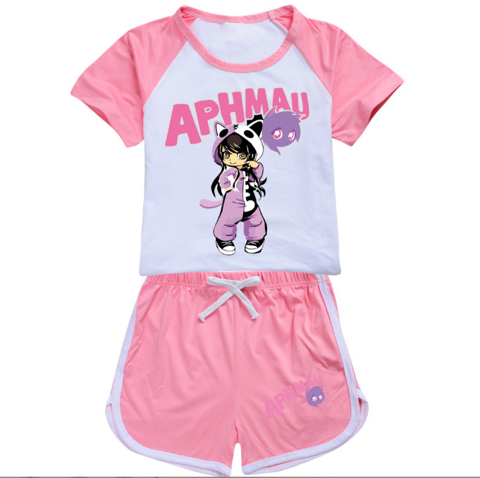 Halloween Costume Aphmau Kids Short T-shirt Outfits Casual Top Pant Tracksuit