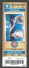 7/31/12  CUBS VS PIRATES  FULL TICKET  NM+  A.J. BURNETT  1 HIT SHUTOUT  8 K'S