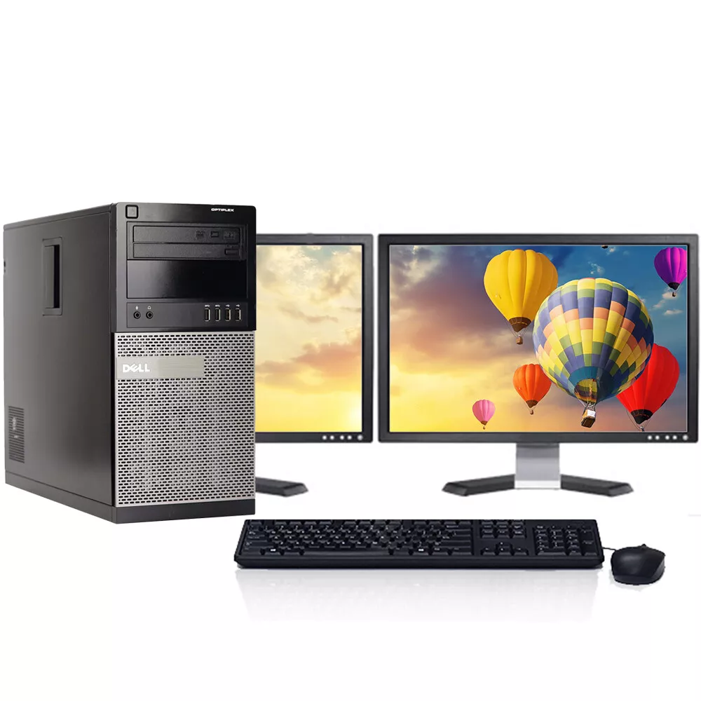 HP Tower Computer PC Windows 10 8GB 16GB 500G 1TB 2TB SSD Dual LCD