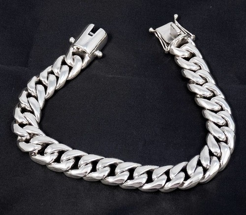 76g 9" 23cm curb miami cuban link elegant 925 sterling silver mens bracelet - 第 2/12 張圖片