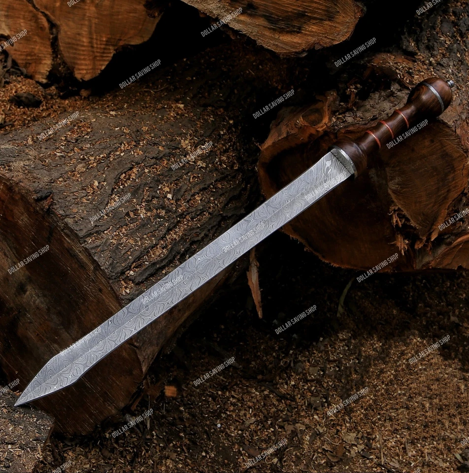 全手工大马士革钢角斗士/角斗士剑带 Wangi 木柄。 — 第 4/4 张图片