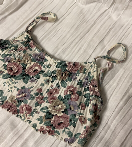 Danskin White & Floral Tank/Crop Top - Size Small - Picture 4 of 4