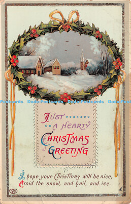 R231056 Just A Hearty Christmas Greeting I hope your Christmas will be nice Amid