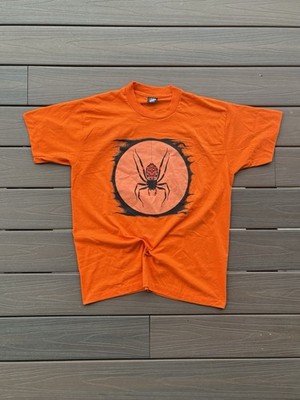 Vintage Orange Halloween Spider T Shirt Men's Large 90s USA
