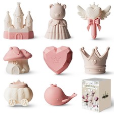 Princess Silicone Bath Toys 8Pcs for Toddlers Kids Babies,Bathtub Water Toys,...