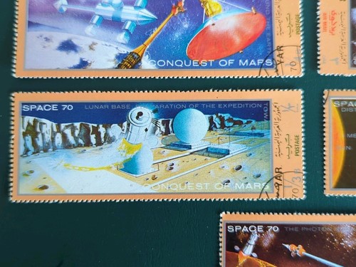 1970 Yemen Postage Stamps Conquest of Mars Set of 7 NOT HINGED HIGH GRADE - Picture 4 of 9