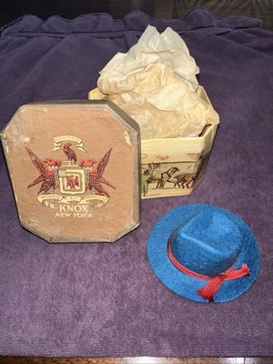 Miniature salesman s sample Felt top hat In Sample Hat Box vintage KNOX New York