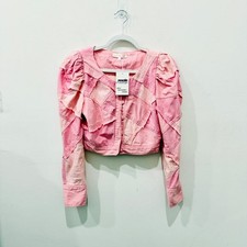 LoveShackFancy Eleora Cropped Puff Sleeve Jac...