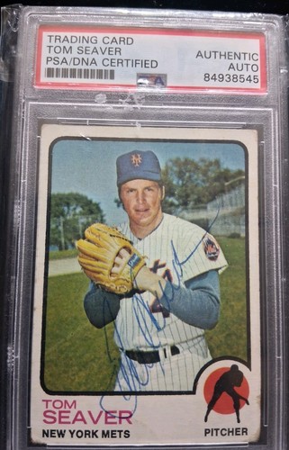 1973 TOPPS TOM SEAVER #350 PSA/DNA AUTOGRAPH.    RARE
