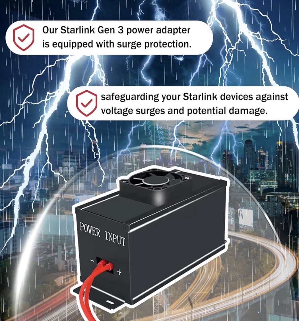 Starlink 12V Conversion Kit Gen 3,  Starlink DC Conversion Kit Gen 3 for 12V 