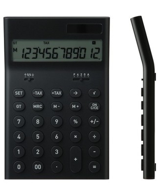 Plus Minus Zero M Calculator 12-Digit Black Electronic Business Retail Tax Funct