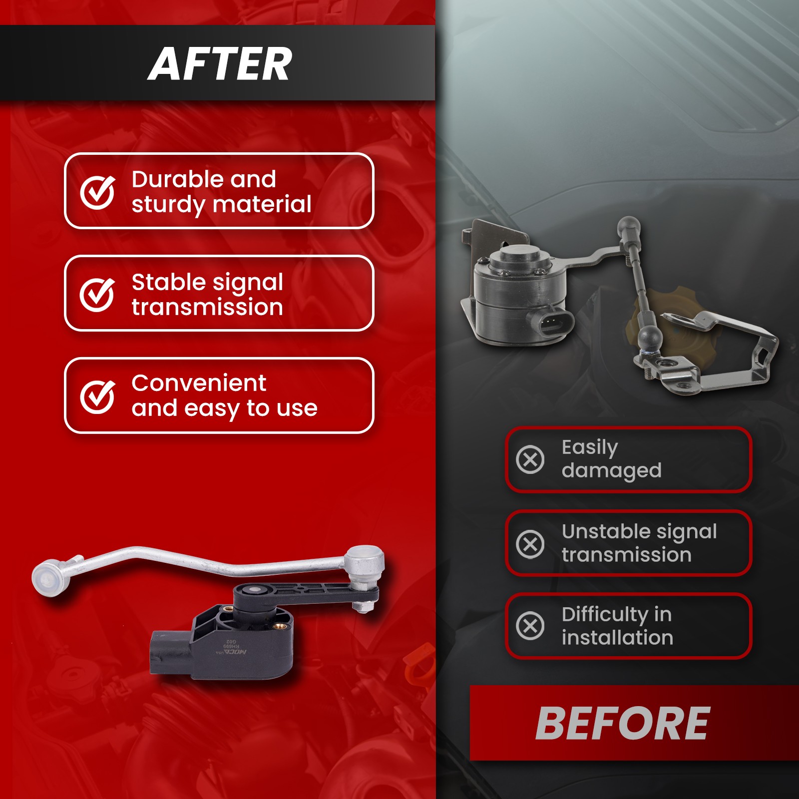 Front & Rear Ride Height Level Sensor for Audi A8 Quattro S8 Bentley Continental