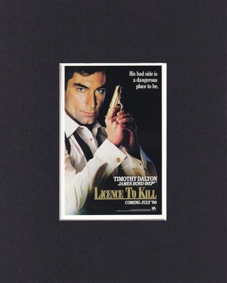 8X10 Matted Print Picture 007 James Bond: Licence To Kill, US Poster (License)