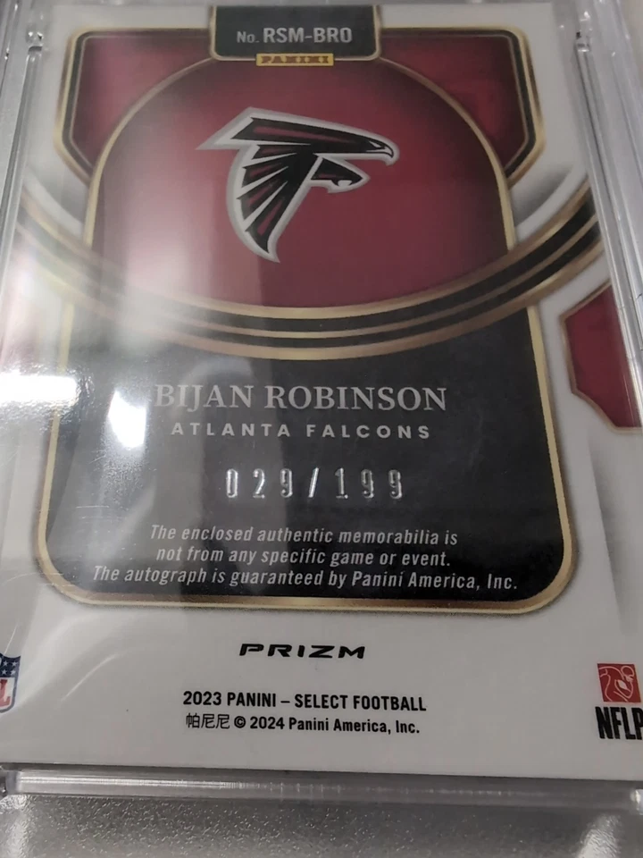 Bijan Robinson Rookie Auto RPA PSA 8 2023 Select Rookie Sig Memorabilia 029/199  - Image 3 of 4