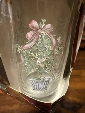 4 -Corelle Callaway Holiday Glasses/ Christmas Tree, Topiary Ribbon/16 OZ New