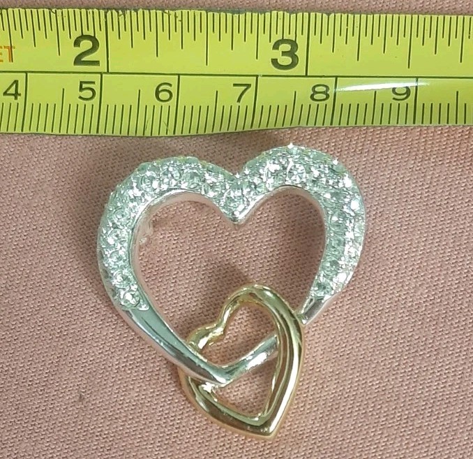 Vintage Napier Signed Double Interlocking Hearts … - image 1