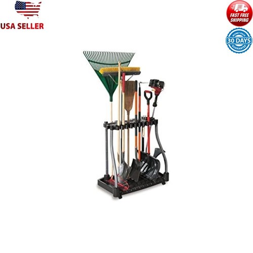 Wheeled Tool Rack Long-Handled Tools Easy Assembly Mobile Storage ...