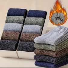 5 Pairs Men's thickened thermal socks Soft heat-insulating cold-proof socks