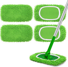 Reusable Microfiber Mop Pads Compatible with Swiffer Sweeper- 4 Pack Dry Sweepin
