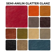 PIEL-CLAUS Semi-Anilina Brillo Suave Tapicería Cuero Patrón 4x3 cm